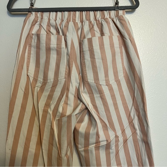 Forever 21 Women's Pink Stripped Straight Leg High Rise Pants Size Medium - Picture 7 of 14